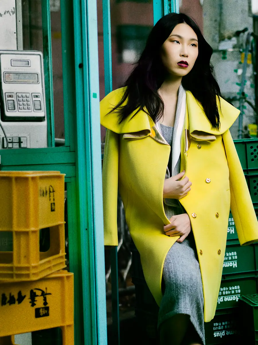 Dmitrij Vasilenko street portrait taken in South Korea - yellow jacket Dmitrij Vasilenko fashion portrait taken in South Korea – sponsored by Exposure Photo Agency Cornwall